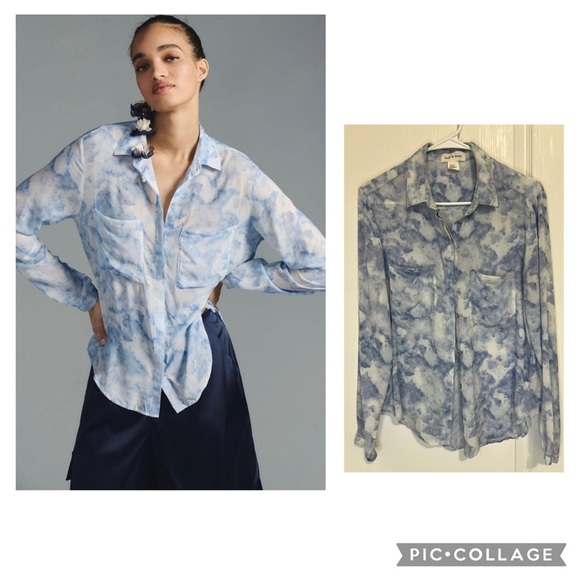 Cloth & Stone Light Blue Cloudy Button-Down Shirt size M - Picture 8 of 15